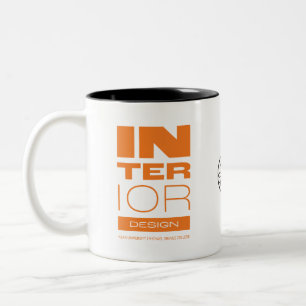 Caneca De Café Em Dois Tons Mug de Design do Interior do Kean MGC