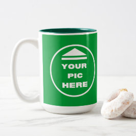 Caneca De Café Em Dois Tons Mug de dois tons - Adicionar imagem verde de caça 
