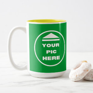 Caneca De Café Em Dois Tons Mug de dois tons - Adicione sua imagem 15 oz amare