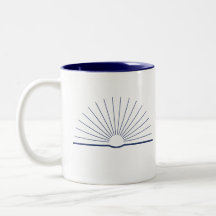 Mug de dois tons CMEC - logotipo do marinho e inte