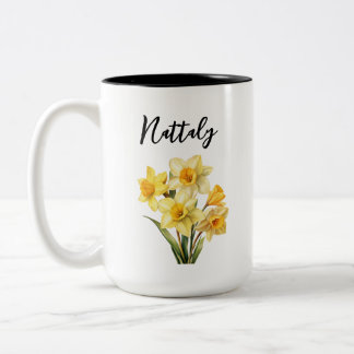 Caneca De Café Em Dois Tons Mug de Flor de Nascimento Personalizado - março