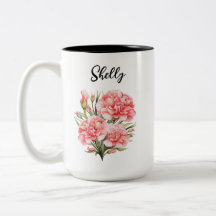 Mug de Flor de Nascimento Personalizado - Nome Per
