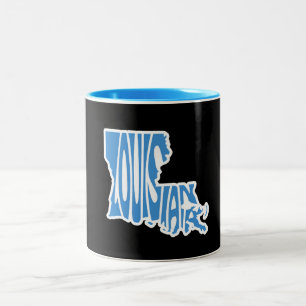 Caneca De Café Em Dois Tons Mug de Forma do Estado da Louisiana
