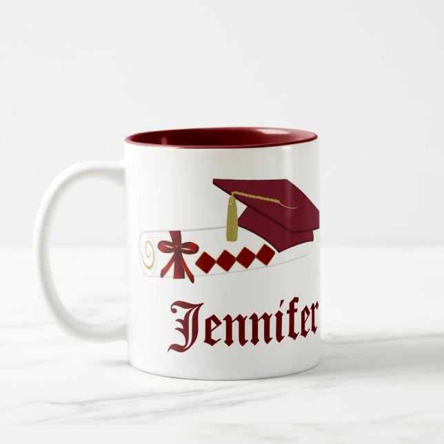 Caneca De Café Em Dois Tons Mug de Formando Personalizado (Esquerda)