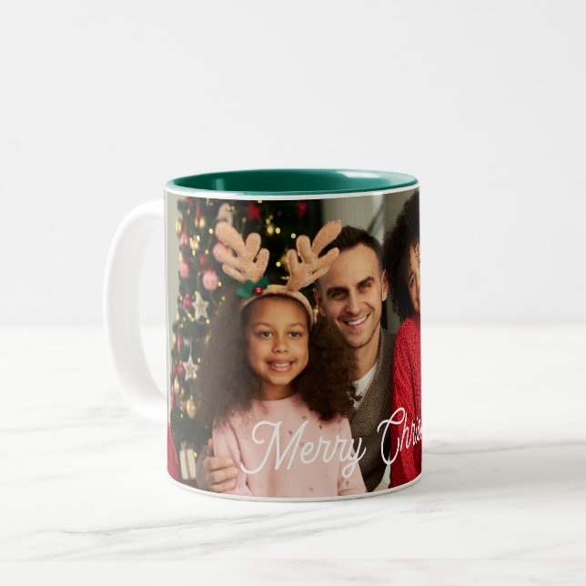 Caneca De Café Em Dois Tons Mug de Foto de Natal Personalizado (Frente Esquerda)