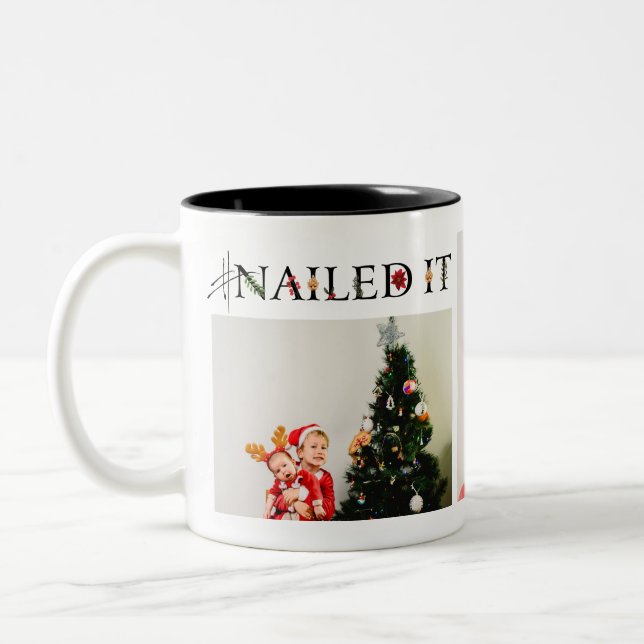 Caneca De Café Em Dois Tons Mug de Fotografia de Natal #NailsIt (Esquerda)