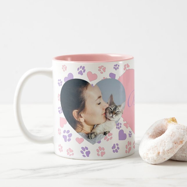 Caneca De Café Em Dois Tons Mug de Fotografia Personalizável para Pentes de Ca (Com Donut)