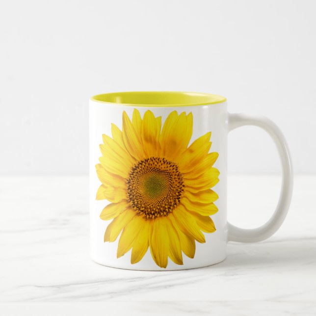 Caneca De Café Em Dois Tons Mug de girassol amarelo (Direita)