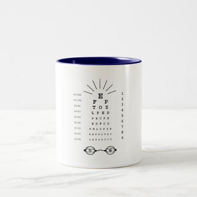 Caneca De Café Em Dois Tons Mug de Gráfico de Olhos (Centro)