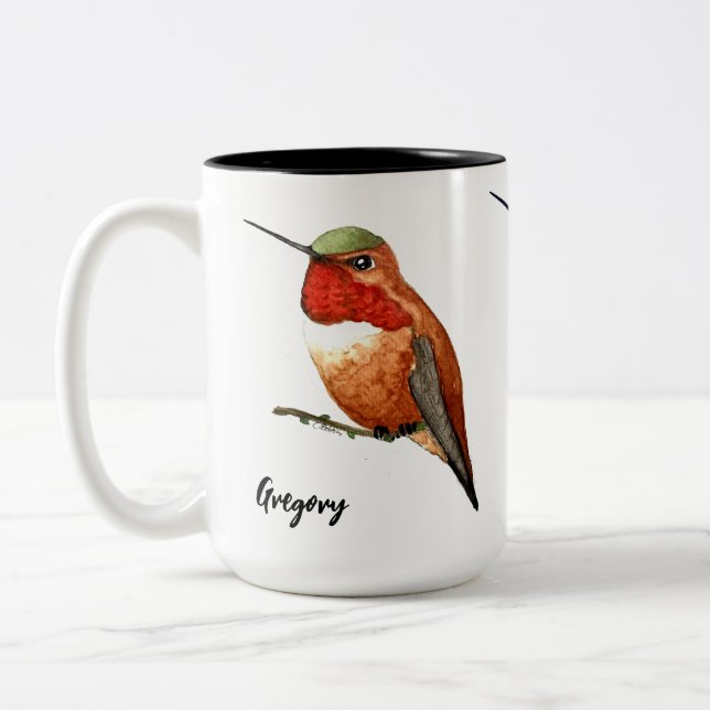 Caneca De Café Em Dois Tons Mug de Hummingbird Personalizado (Esquerda)