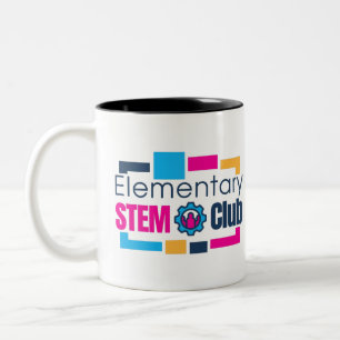 Caneca De Café Em Dois Tons Mug de logotipo do clube STEM elementar