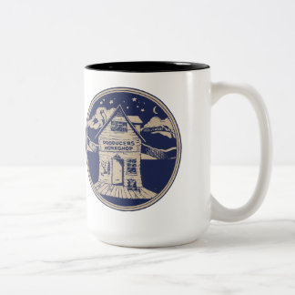 Caneca De Café Em Dois Tons Mug de logotipo do workshop do produtor
