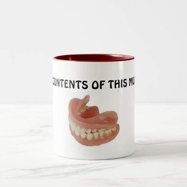 CANECA DE CAFÉ EM DOIS TONS MUG DE MANUTENÇÃO DE DENTES FALSOS (Centro)