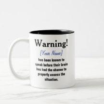 Mug de Mensagem de Aviso Personalizado