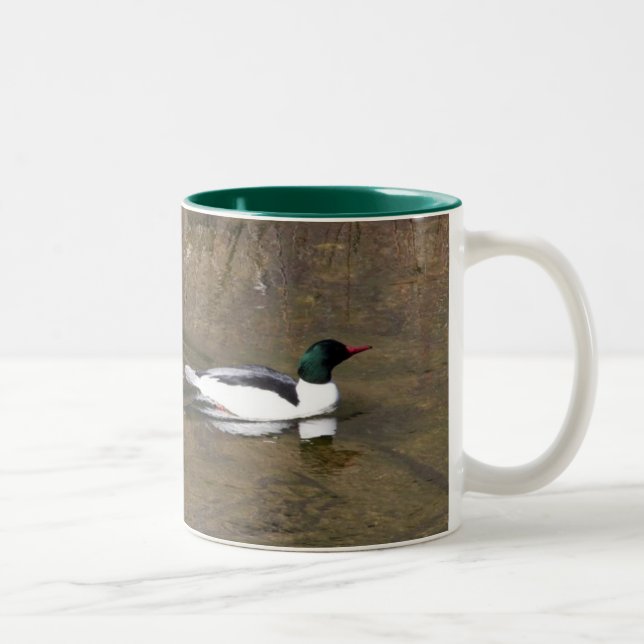 Caneca De Café Em Dois Tons Mug de Mergansers Comuns (Direita)