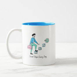 Caneca De Café Em Dois Tons Mug de Motivação Diária de Passos Pequenos