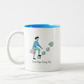 Caneca De Café Em Dois Tons Mug de Motivação Diária de Passos Pequenos