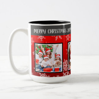 Caneca De Café Em Dois Tons Mug de Natal da Família Personalizável