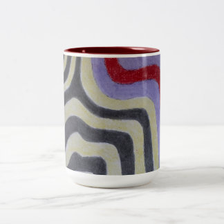 Caneca De Café Em Dois Tons Mug de Ondas Colorido