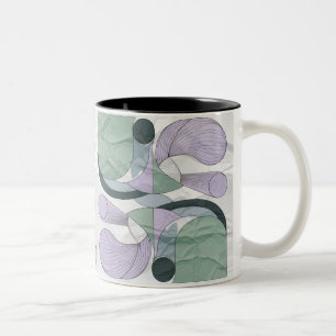 Caneca De Café Em Dois Tons Mug de padrão de Abstrato minimalista em Pastéis s