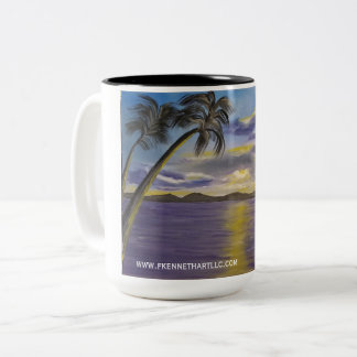 Caneca De Café Em Dois Tons Mug de risco de lavanda