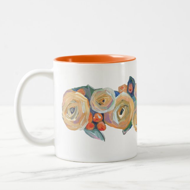 Caneca De Café Em Dois Tons Mug de Rosas Amarelas (Esquerda)