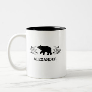 Caneca De Café Em Dois Tons Mug de Urso Branco Preto Personalizado
