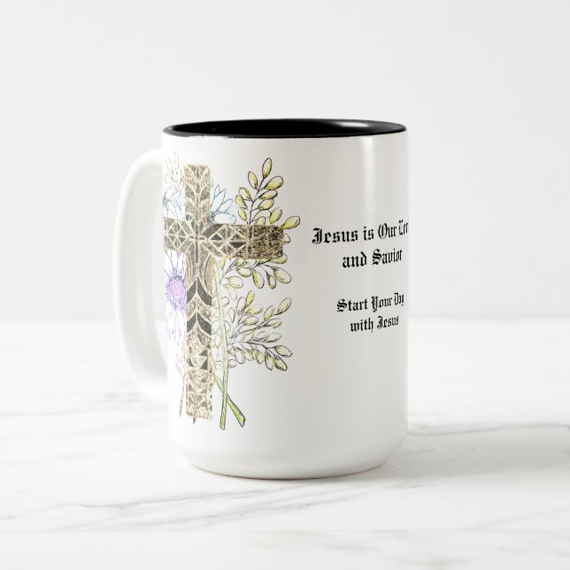 Caneca De Café Em Dois Tons Mug Devocional (Frente Esquerda)