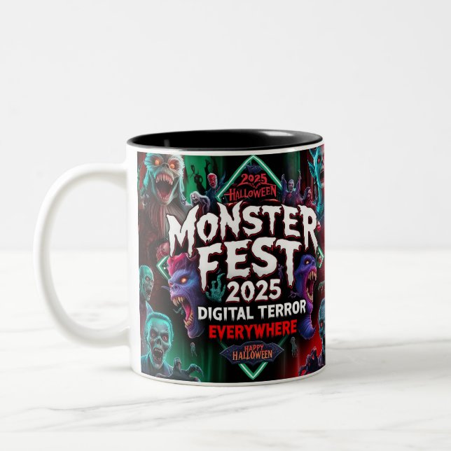 Caneca De Café Em Dois Tons Mug Digital Halloween Terror (Esquerda)