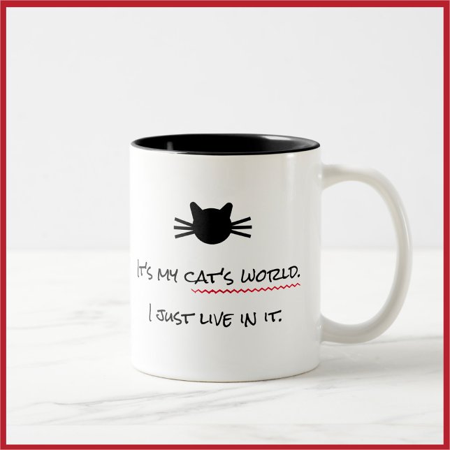 Caneca De Café Em Dois Tons Mug do Mundo de Gato Gato (Criador carregado)