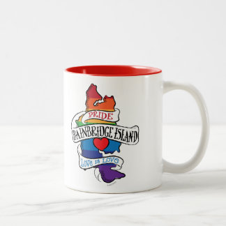 Caneca De Café Em Dois Tons Mug do Orgulho LGBT da Ilha de Bainbridge