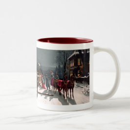 Caneca De Café Em Dois Tons Mug do Partido do Natal Vitoriano