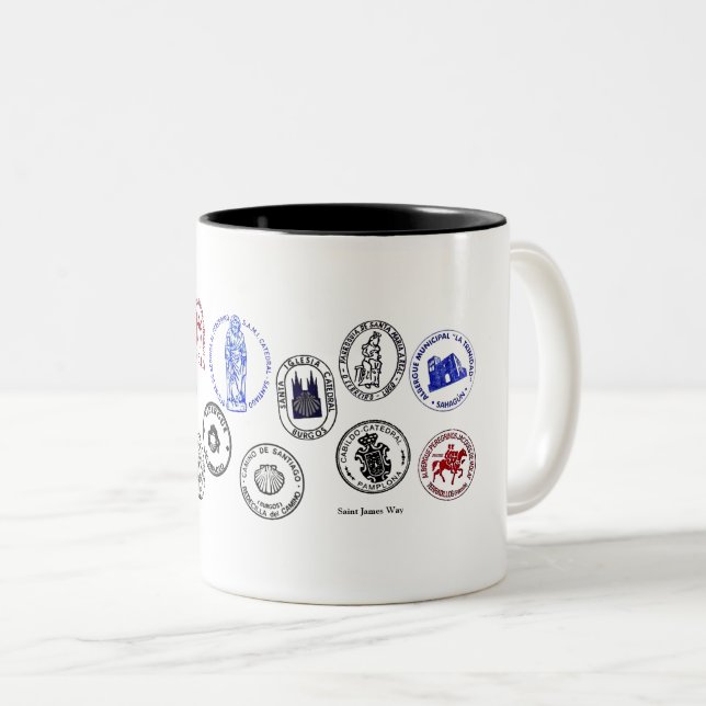 Caneca De Café Em Dois Tons Mug Dois Tones Santo James Way (Frente Esquerda)