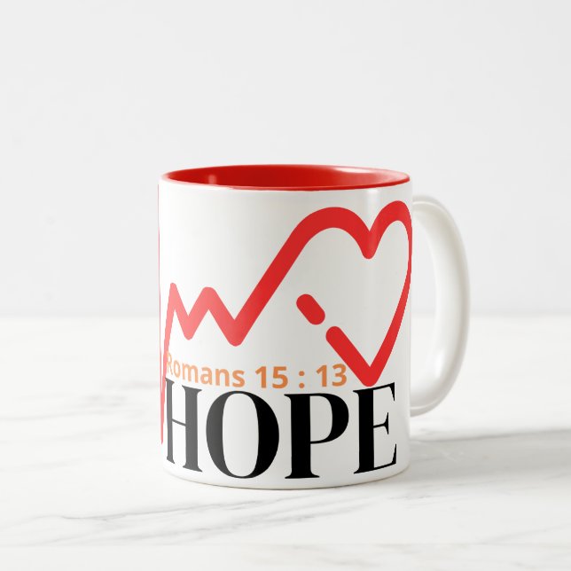 Caneca De Café Em Dois Tons Mug-Esperança (Frente Esquerda)