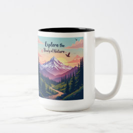 Caneca De Café Em Dois Tons Mug "Explore a beleza da natureza"