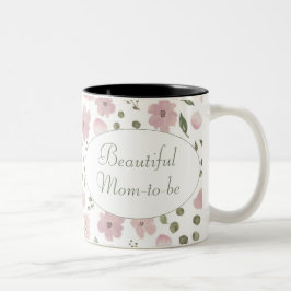 Caneca De Café Em Dois Tons Mug Floral Rosa Rosa-Rosa, Mãe-a-Ser-Mãe Moderna