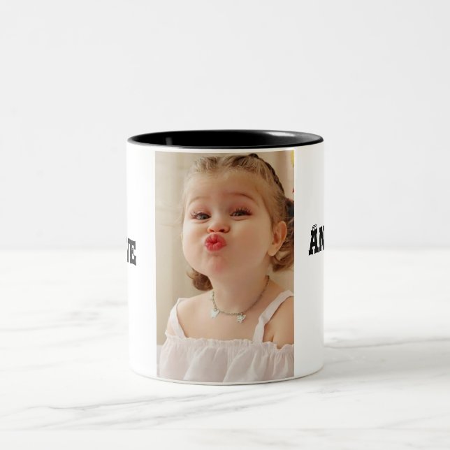CANECA DE CAFÉ EM DOIS TONS MUG FOTO PERSONALIZADO (Centro)