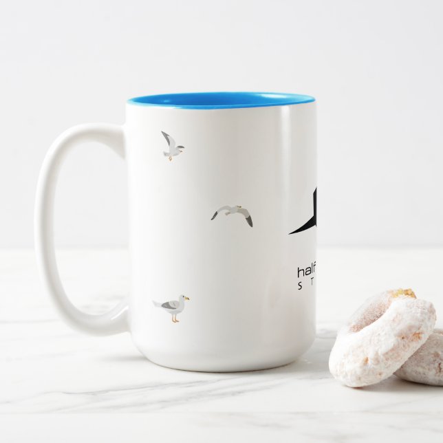 Caneca De Café Em Dois Tons Mug Funcionarios HMB - Edição Especial - Azul Ocea (Com Donut)