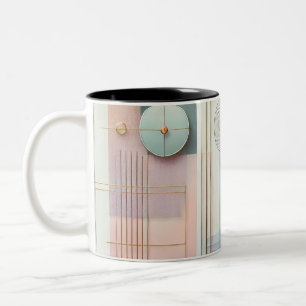 Caneca De Café Em Dois Tons Mug Geométrico de Abstrato moderno com Design de P