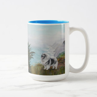 Caneca De Café Em Dois Tons Mug grande com Keeshond