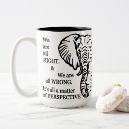 Caneca De Café Em Dois Tons Mug Inspiracional - Os Homens Cegos e o Elefante