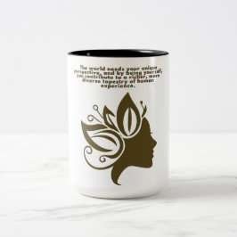 Caneca De Café Em Dois Tons Mug Inspiracional Silhouette para mulheres com pot