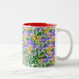 Caneca De Café Em Dois Tons Mug: Jardim De Flores
