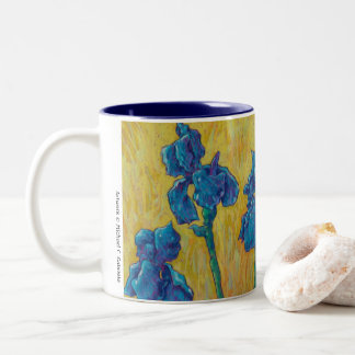 Caneca De Café Em Dois Tons Mug - Jardim Íris Azul