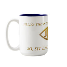 MUG JESUS FISH BLAC INTERIOR DOURADO EMBLEM SOBRE