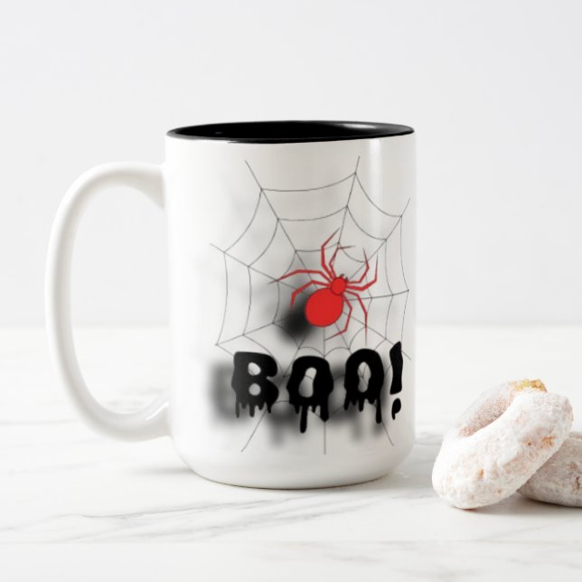 Caneca De Café Em Dois Tons mug.jpg.clássico da teia aranha (Com Donut)