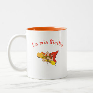 Caneca De Café Em Dois Tons Mug LA MIA SICILIA
