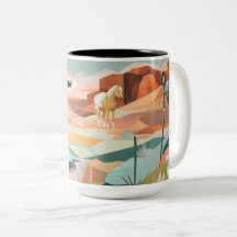 Mug Large com Western Abstrato Scenic