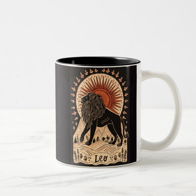 Caneca De Café Em Dois Tons Mug Leo Celestial Zodiac Art (Direita)