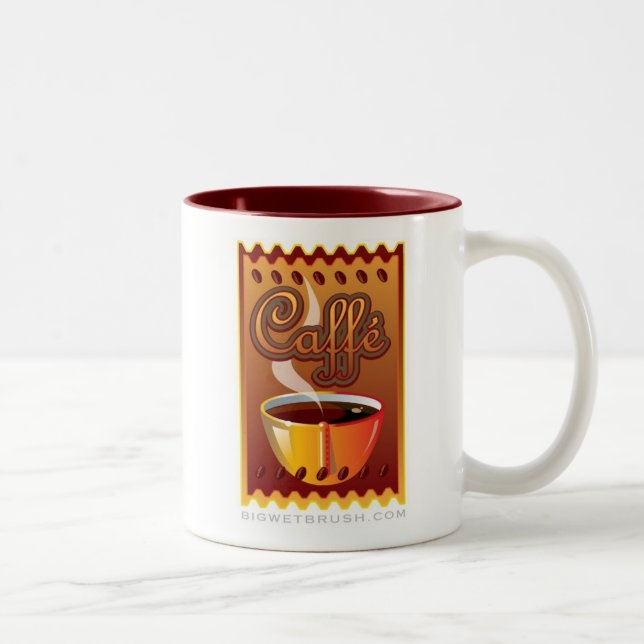 Caneca De Café Em Dois Tons Mug_logo design1 do café (Direita)